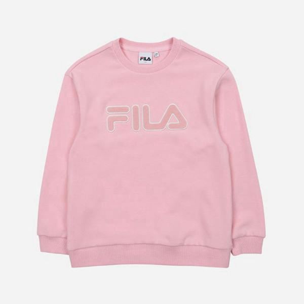 Fila Stella Crew Neck L/S Girl's Sweatshirts - Pink,NZ 478-86172